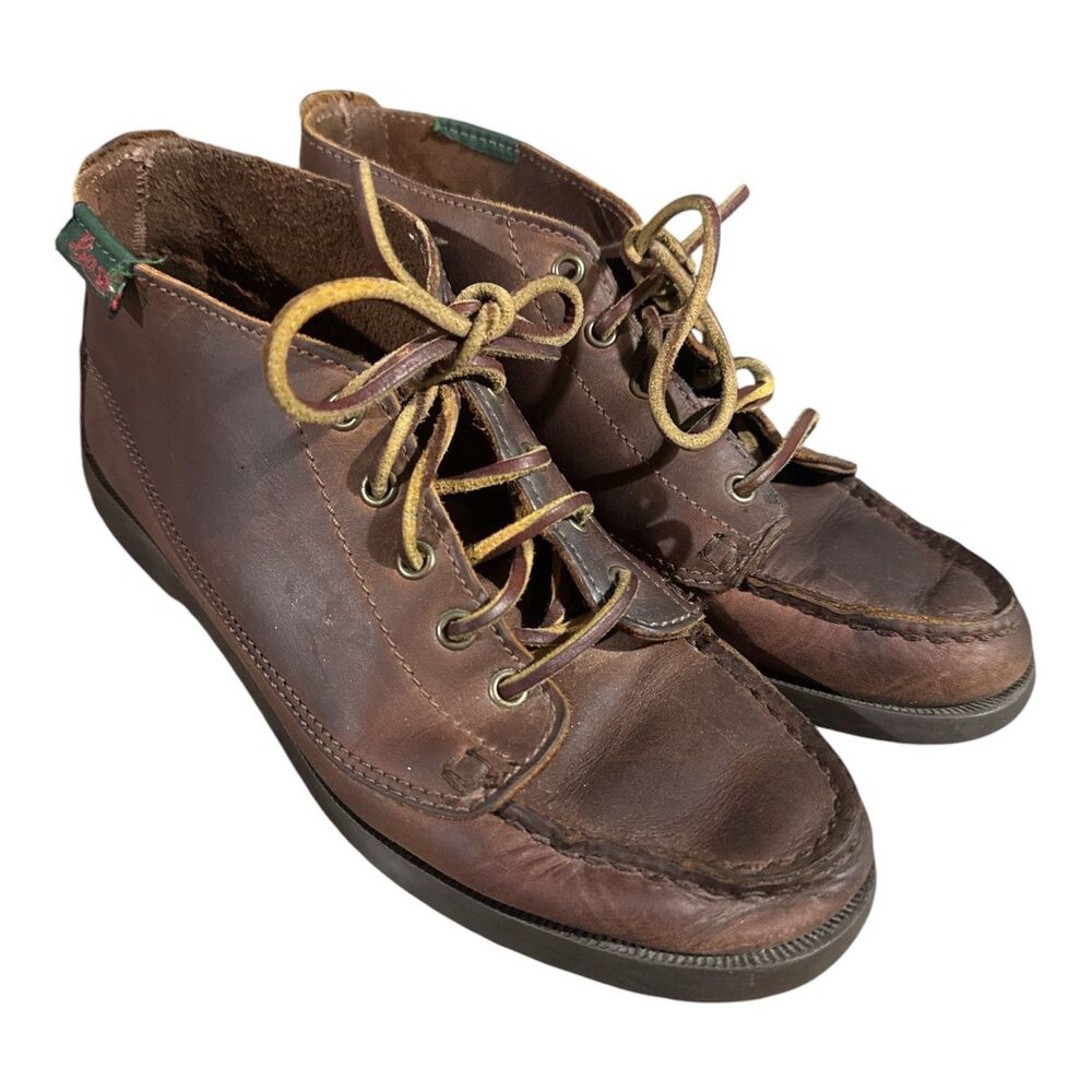 Bass Shoes Women’s Size 7M Brown Leather Moc Toe Oxford USA Made Vintage